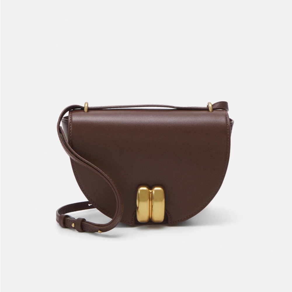 By Malene Birger Brown and Gold Crossbody Bag